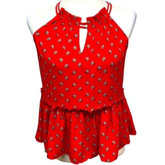 Loft Floral Peplum Hem Halter Blouse - Picture 2 of 5